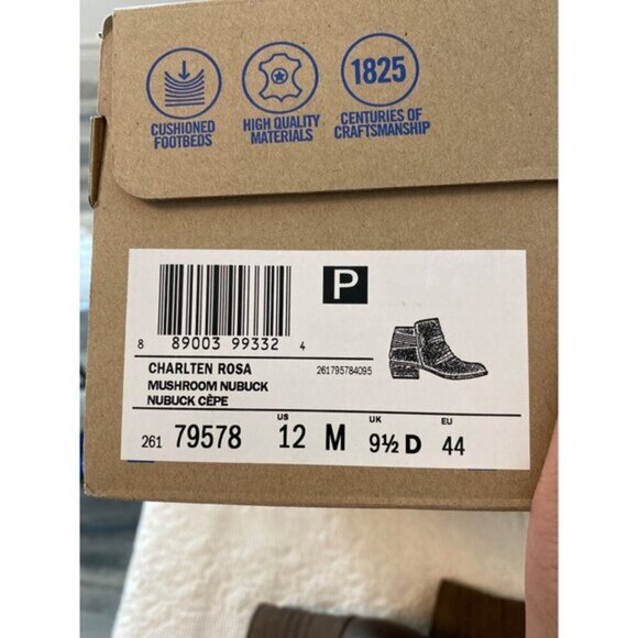 Clarks Charlten Rosa Women's Boots Mushroom Nubuck : 12 B - Medium, NIB - Picture 11 of 16